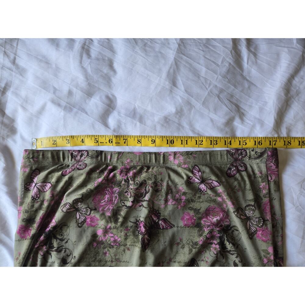 Sweet Society 2X Butterfly Floral Ruffle Midi Skirt Boho Garden Fairy Grunge - Picture 3 of 4